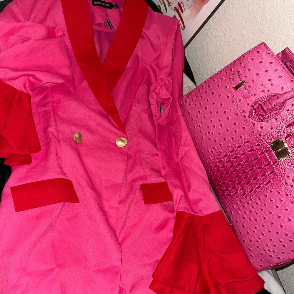 Color pop blazer romper